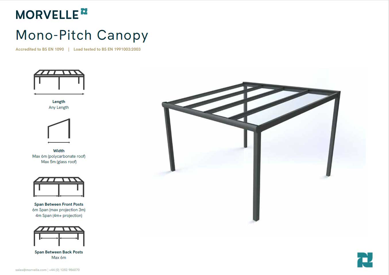 Morvelle Mono-Pitch Canopy Datasheet Download