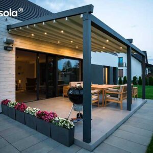 tarasola elegancy fabric retractable pergola