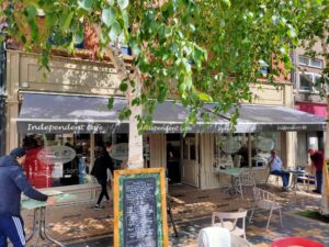 Retail awning for storefront